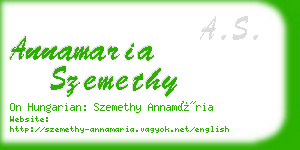 annamaria szemethy business card